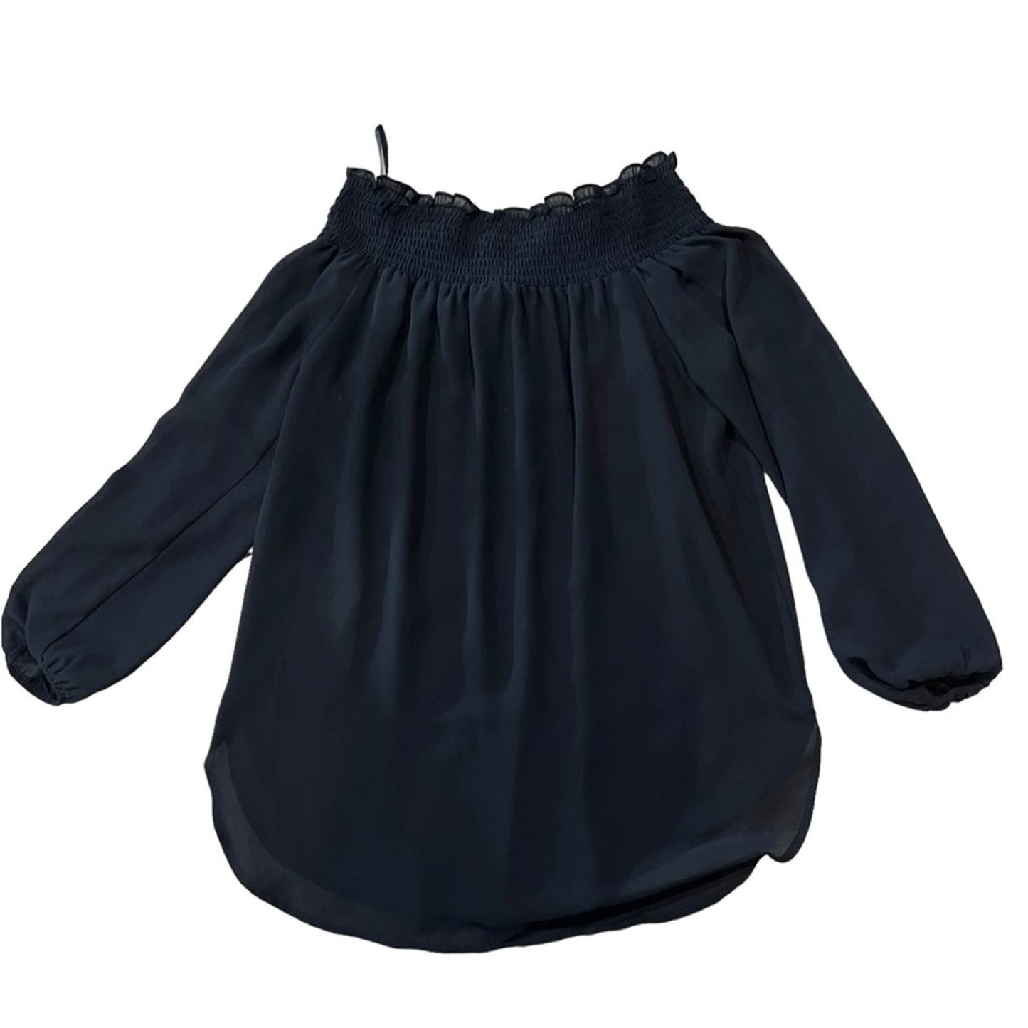 Michael Kors Off The Shoulder Navy Blue Women's Blouse Size Small