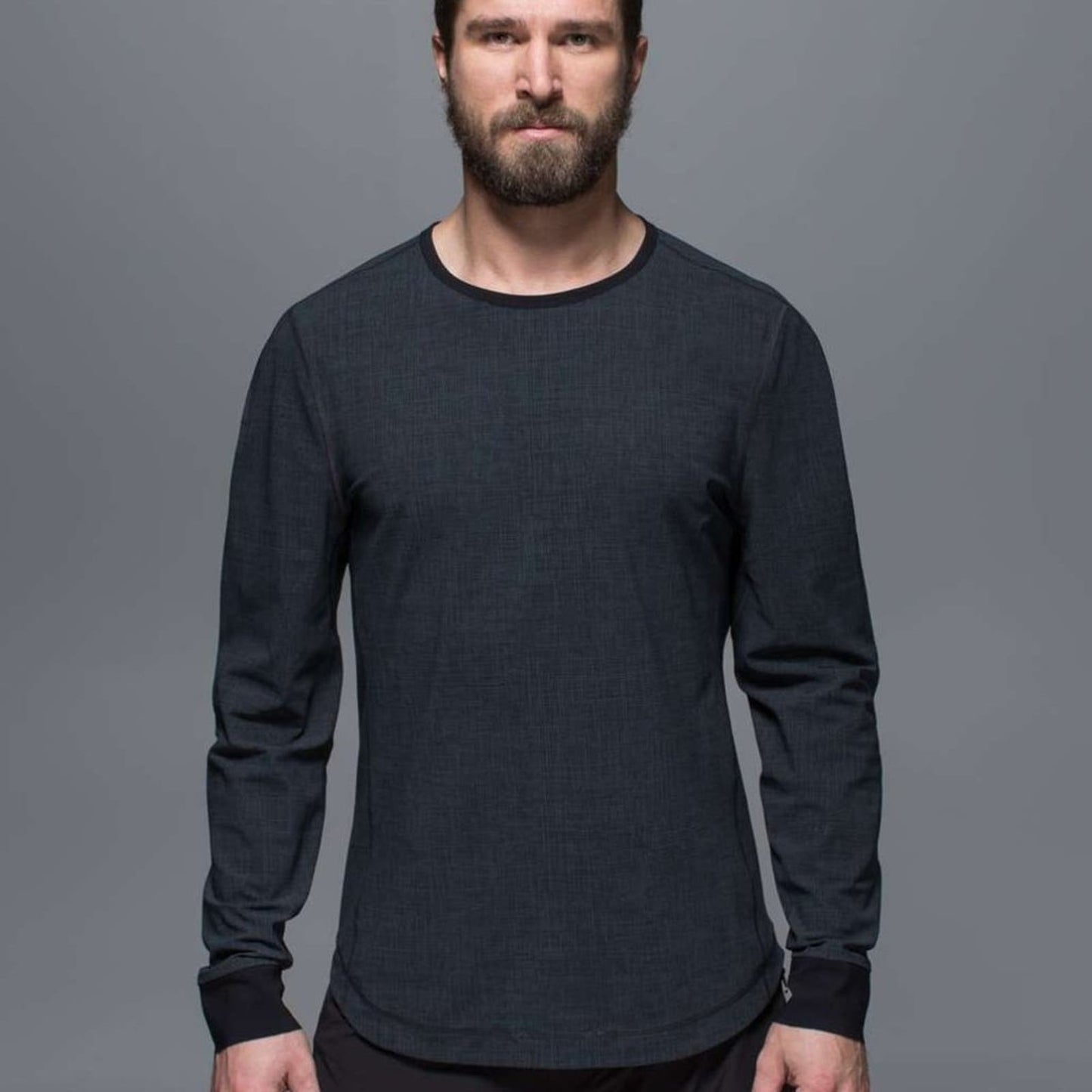 Lululemon Ocean Tech Long Sleeve Scratch That Texture More Deep Coal / Black