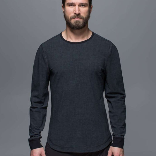 Lululemon Ocean Tech Long Sleeve Scratch That Texture More Deep Coal / Black