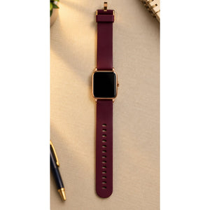Smart Watch WillFUI SW021 Rose Gold Square Case Burgundy Silicone Band Fitness Tracker NOT TESTED