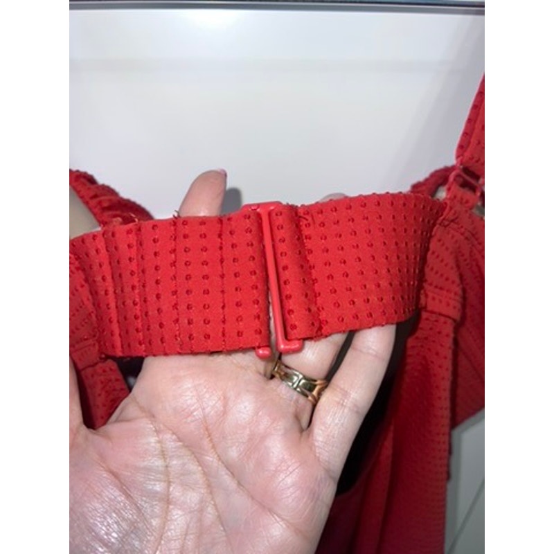 NWOT Rhode x Target Women's 2XL Red Embossed Dot Ruffle One Piece Swimsuit