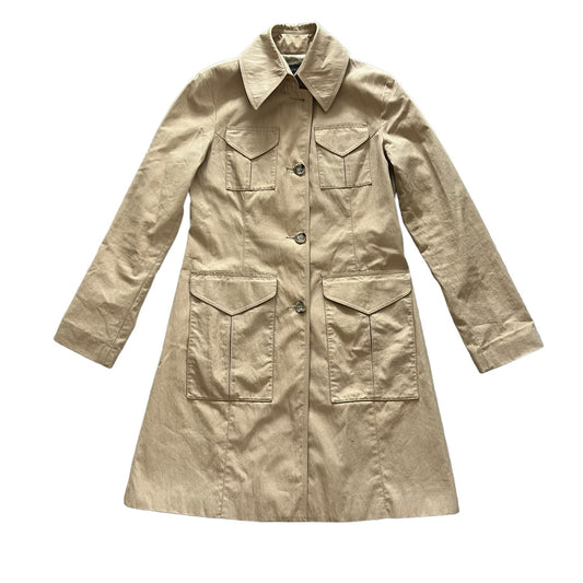 VINTAGE Banana Republic Women’s XS Beige Cotton Blend Button-Up Trench Coat