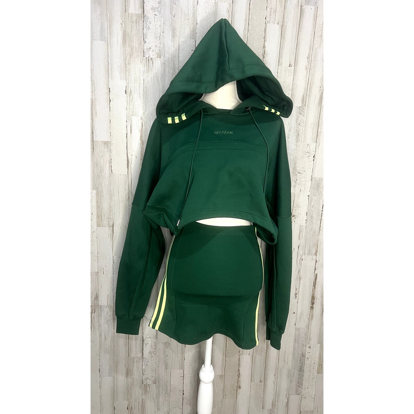 Adidas x Ivy Park Women Hooded Cut Out Dress Green Size Small Casual