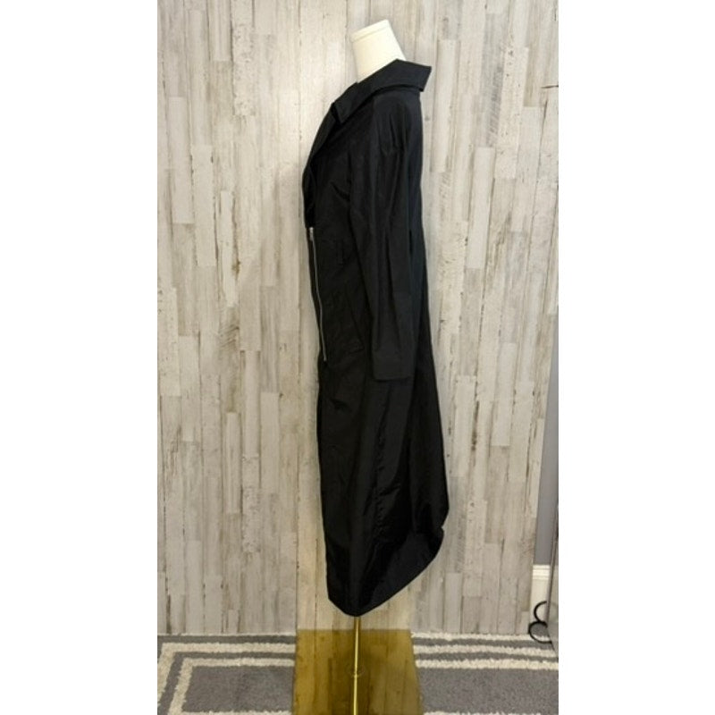 NWT Atelier & Other Stories Women's Black Trench Coat Size 6 Asymmetrical Zip