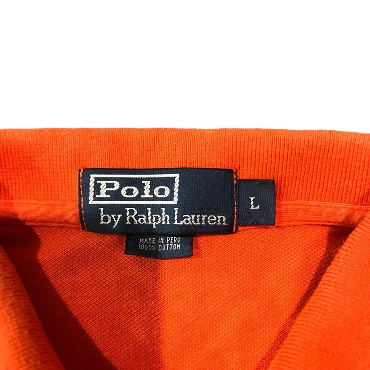 Polo Ralph Lauren Polo Shirt Mens Large Orange Short Sleeve Mesh Golf Casual