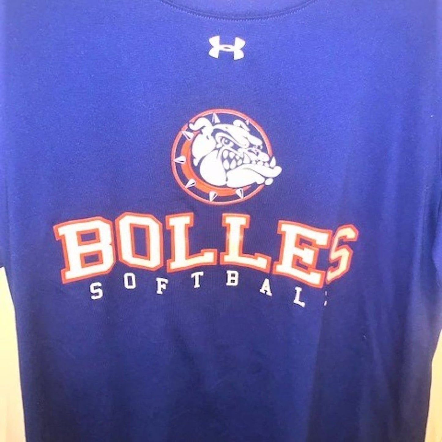 Under Armour pullover blue Bolles top sz L EUC