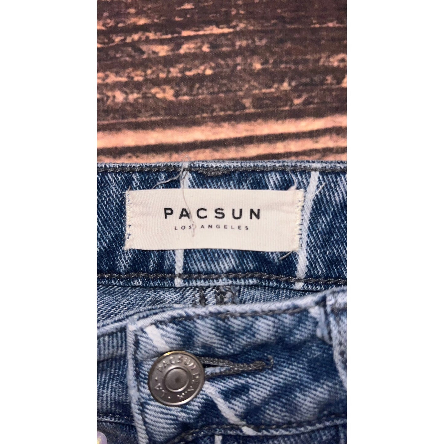 PacSun Women's Mid Rise Striped Mom Jeans Blue Size 24 Relaxed Fit