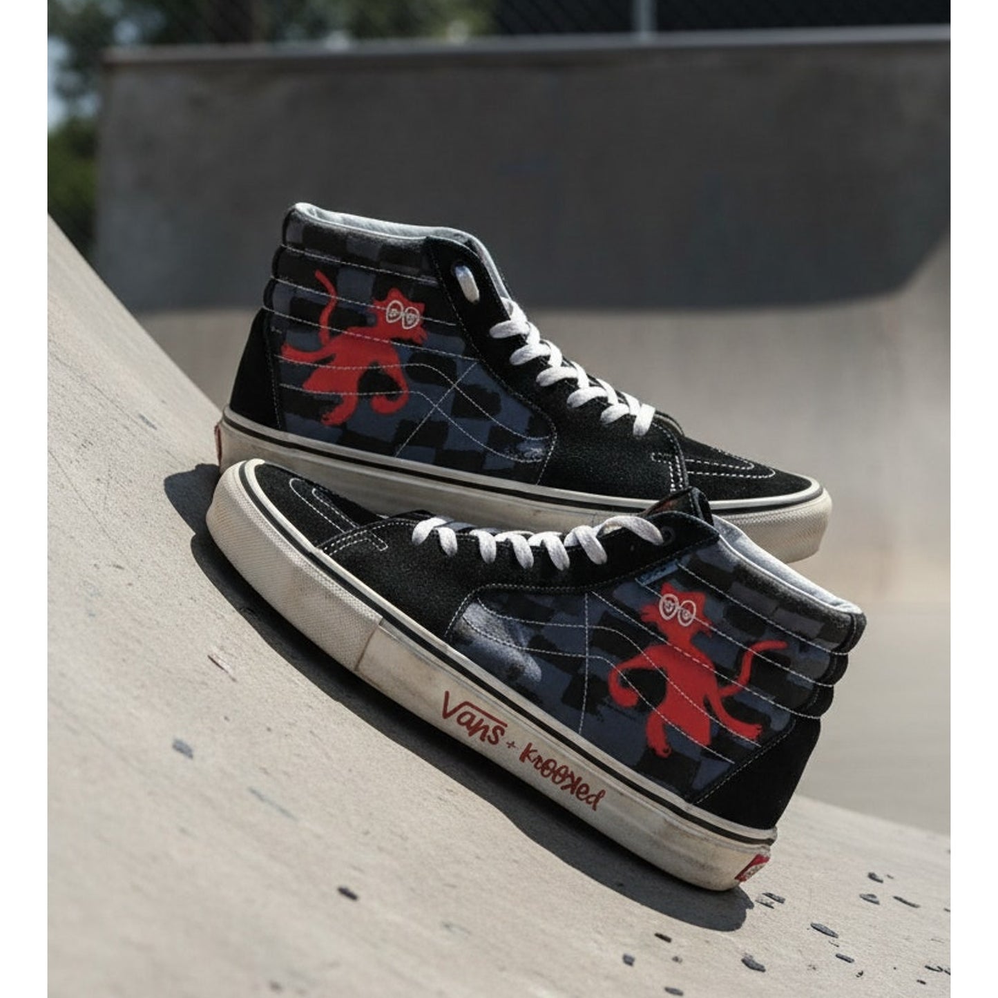 Vans x Krooked Skate Sk8-Hi Camo High Top Skate Shoes Men's Size 10