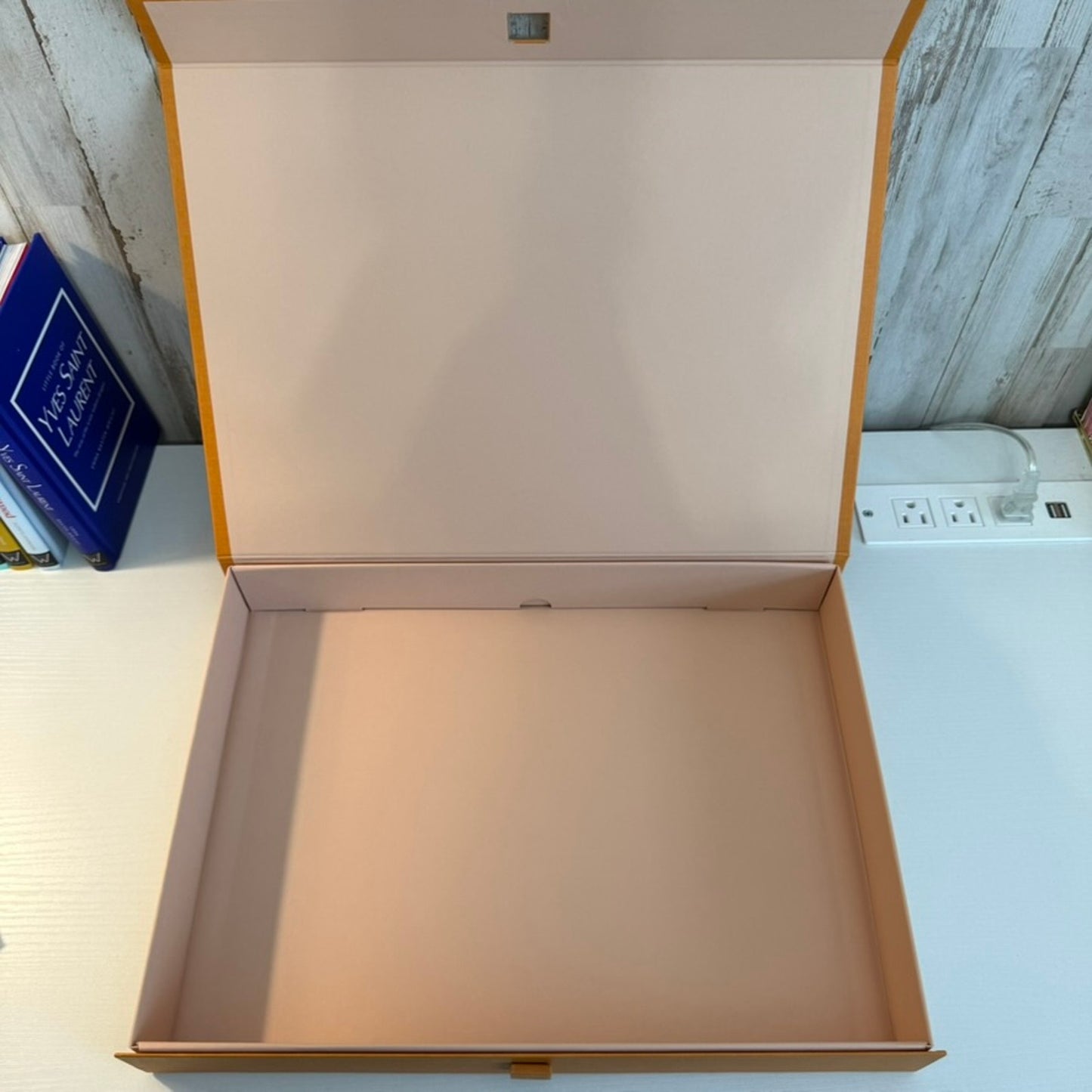 Louis Vuitton Empty Gift Box Large Orange Magnetic Book Style Monogram Tab