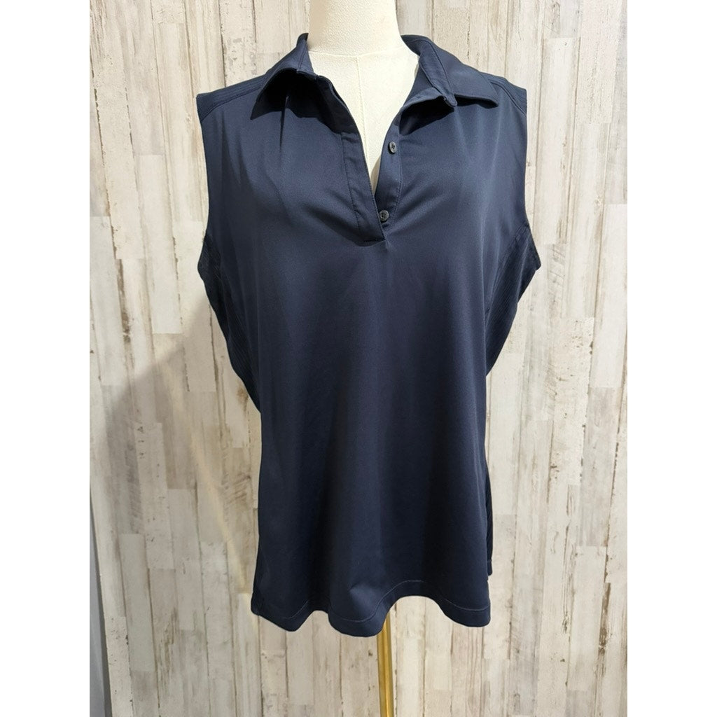 Annika Cutter & Buck Womens Golf Polo Shirt XL Navy Blue