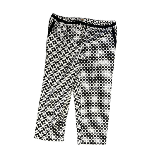 Talbots Petites Women's Size 10 Geometric Print Black & White Cropped Pants