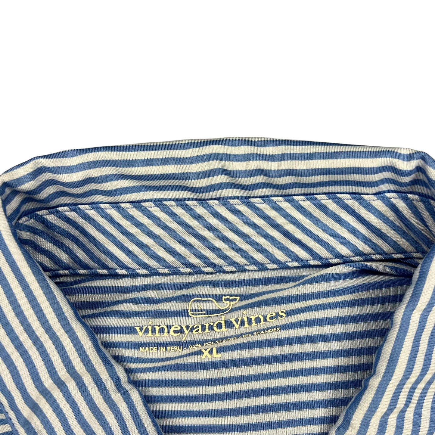 Vineyard Vines Men's XL Blue Two Toned Striped Short Sleeve Polo