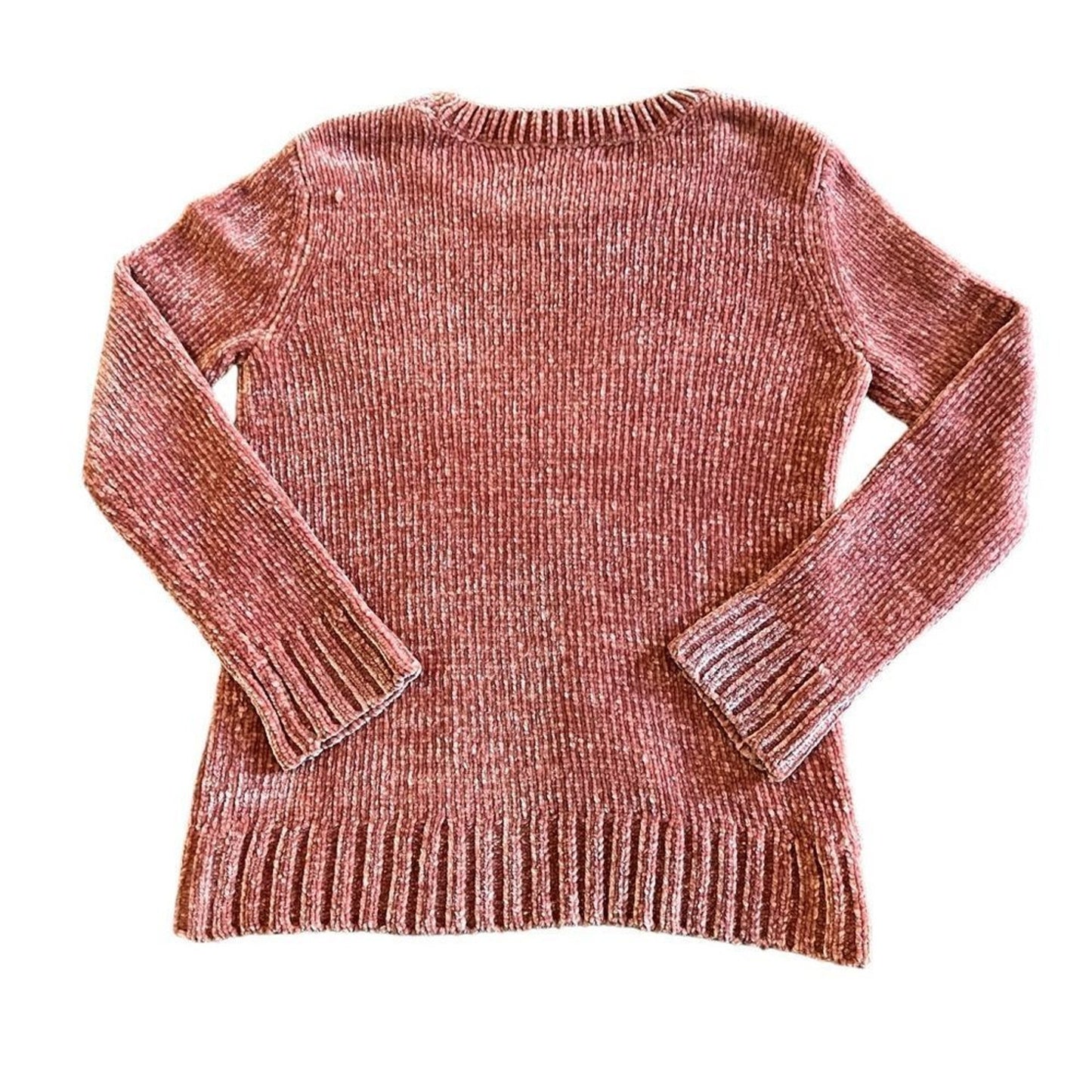 Orvis Classic Collection Sweater Womens Size Small Pink Ribbed Crewneck