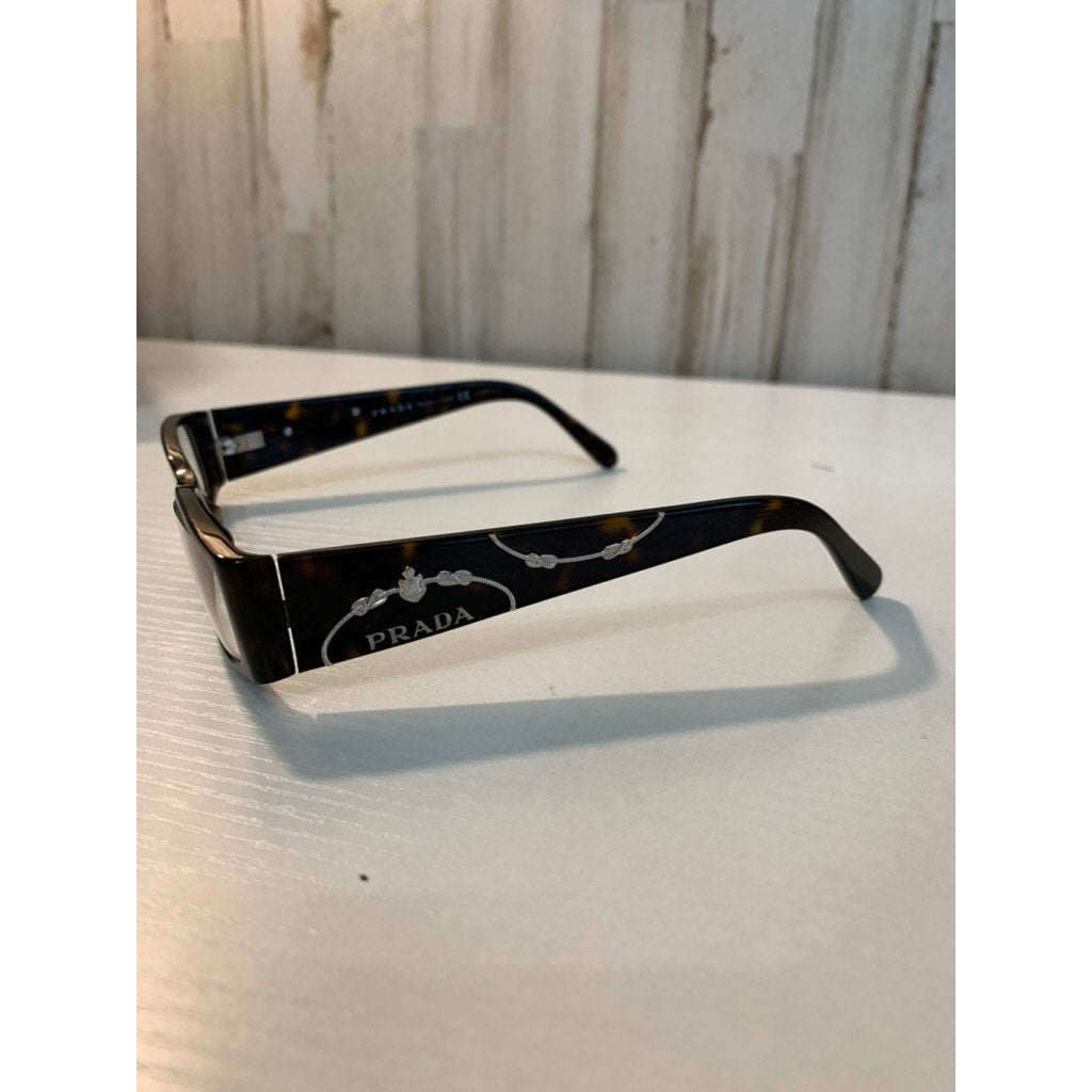 Prada Eyeglass Frames Unisex Brown Tortoiseshell Full Rim