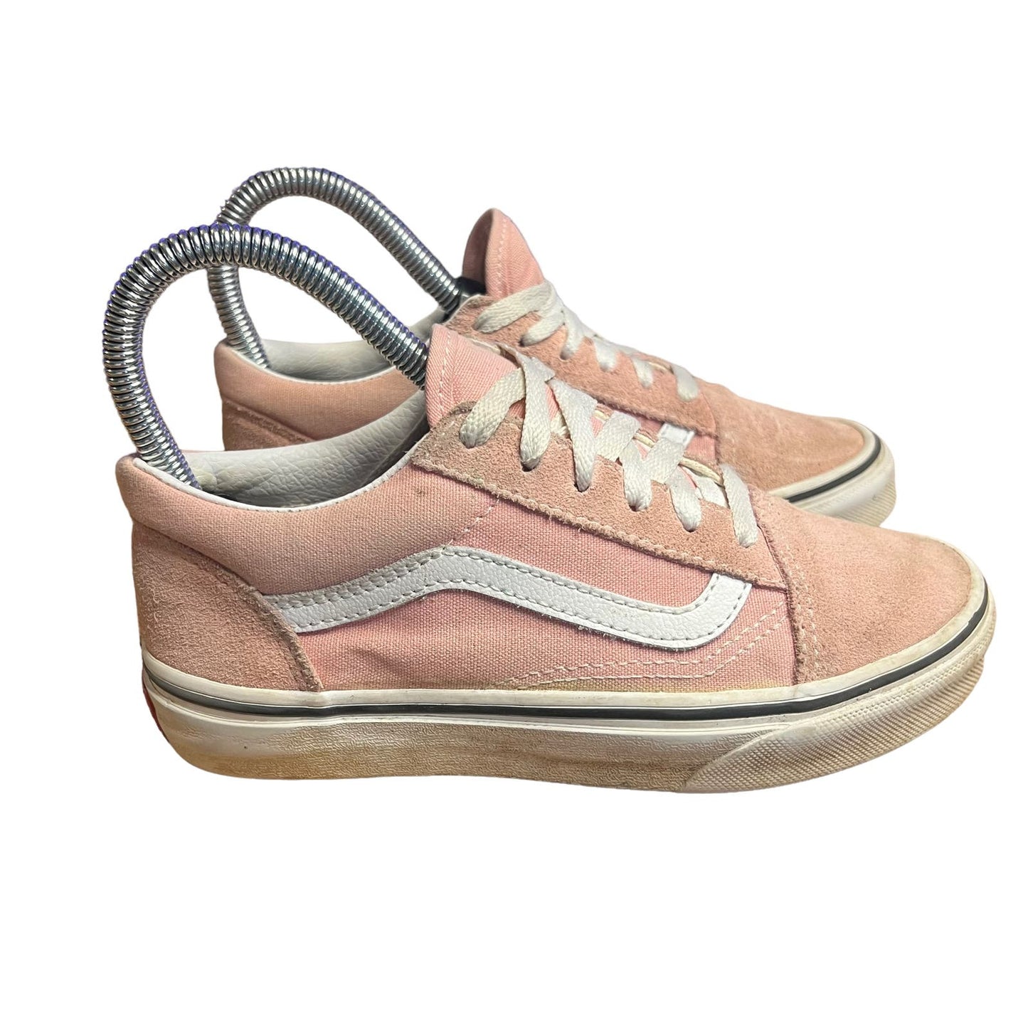 Vans Old Skool Pink Suede Lace-Up Skate Shoes Sneakers Kids Size 2.0