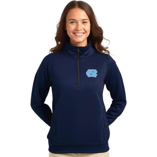 North Carolina Tar Heels Womnen's Quarter-Zip Sweatshirt Blue Size Medium