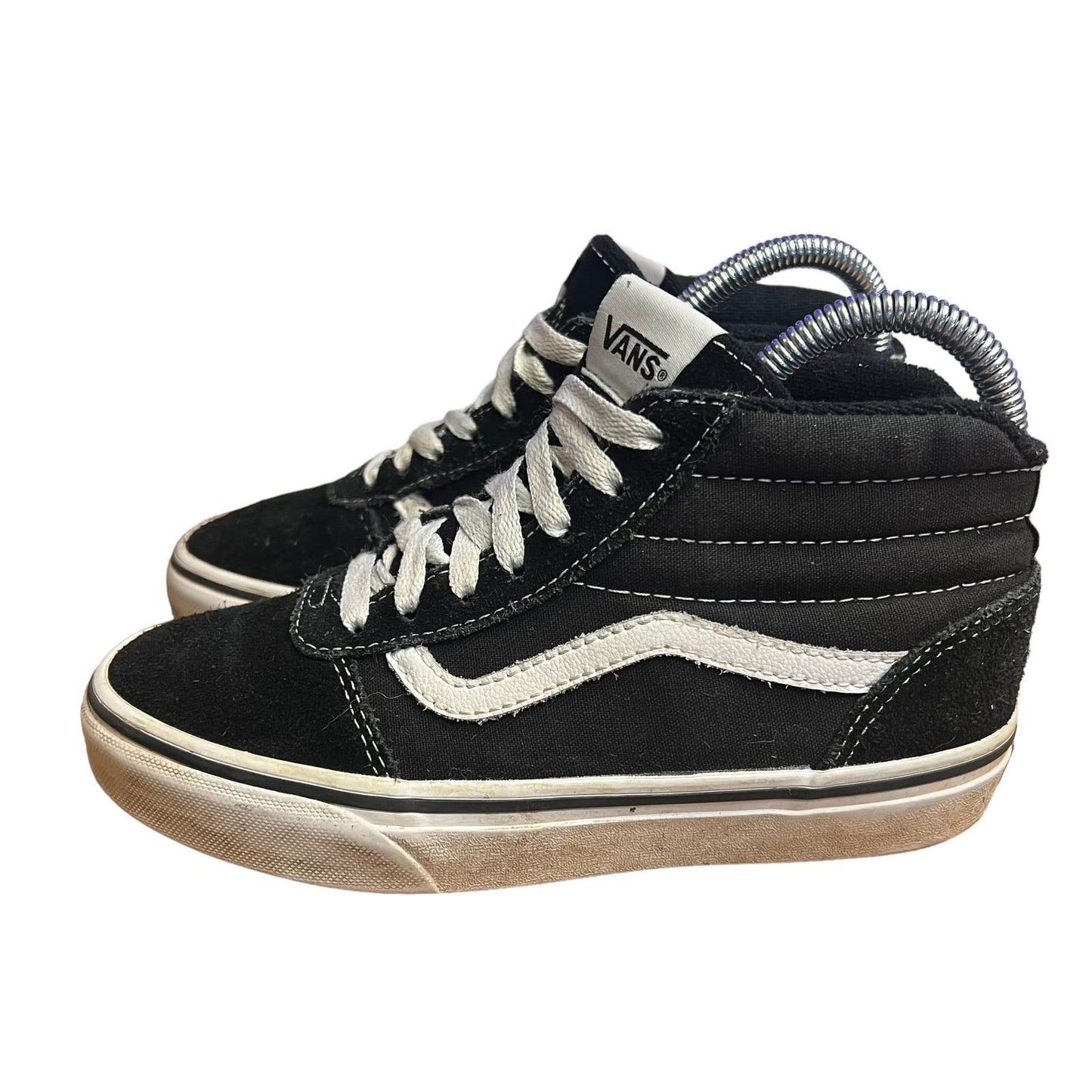 Vans SK8-Hi Black & White High Top Suede Sneakers Kids Size 2.5