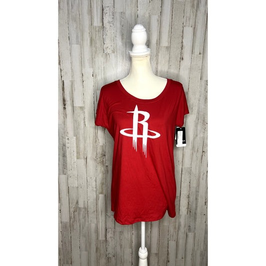 NWT Houston Rockets Women's Red Primary Logo T-Shirt Size Small