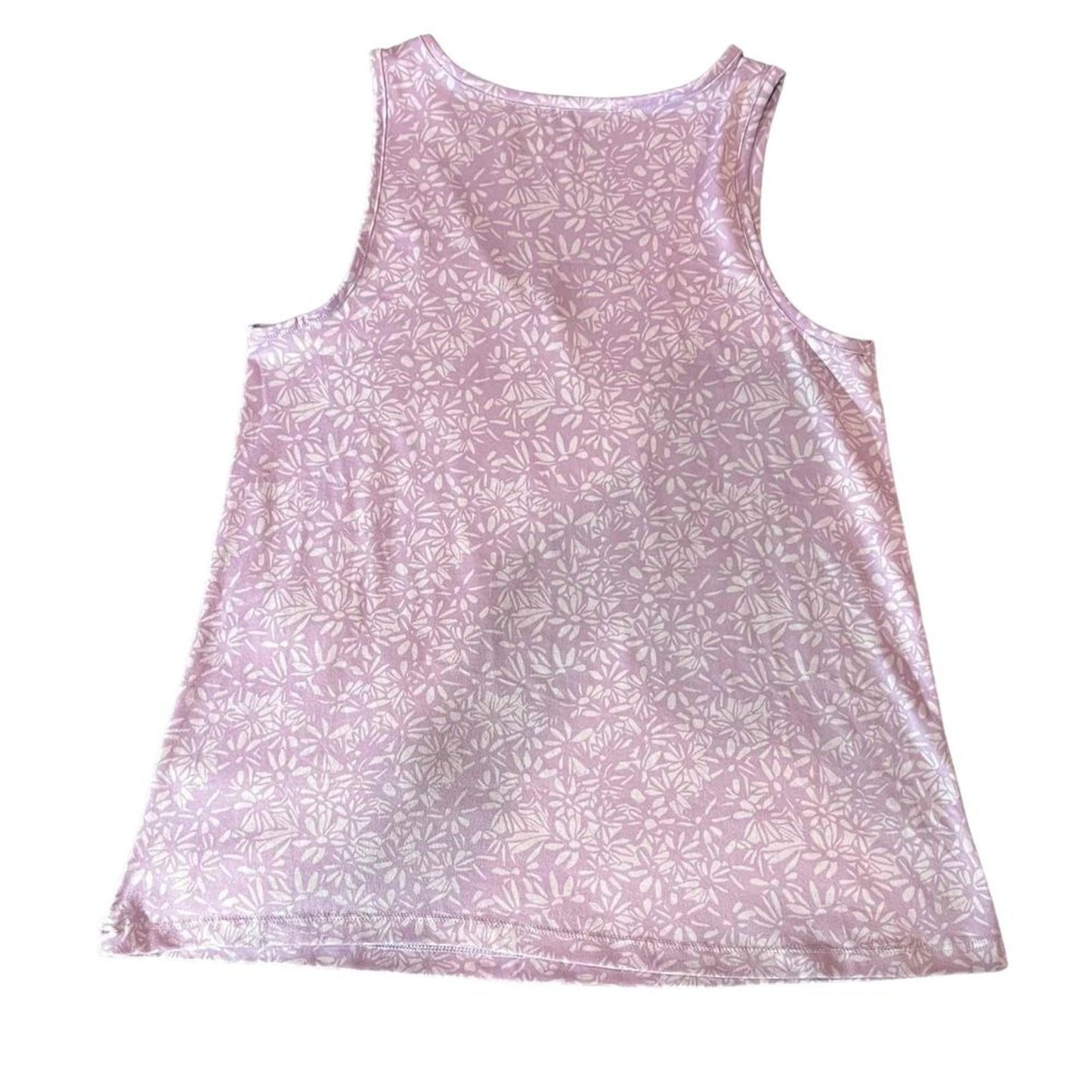 Eddie Bauer Pajama Top Womens Size Medium Purple Floral Print Sleeveless V-Neck