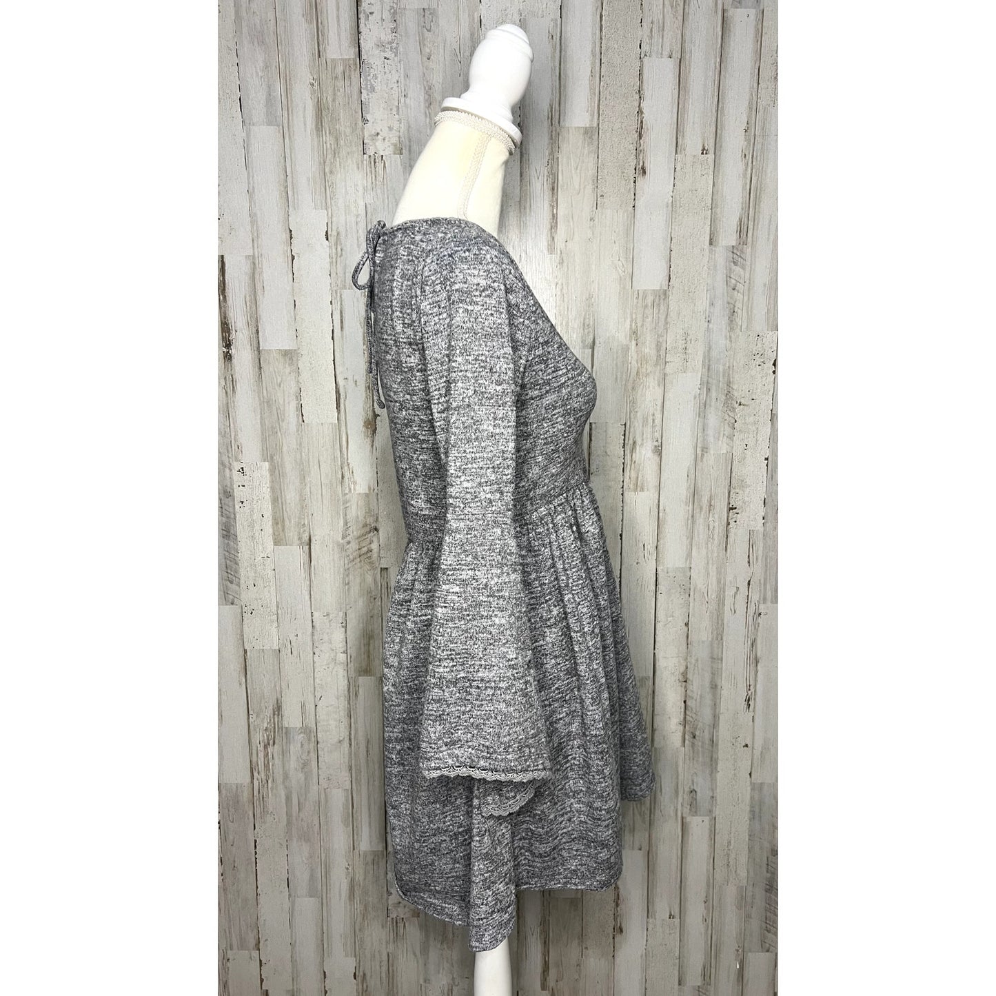 Altar'd State Women's Gray Knit Sweater Dress Size Small Knee Length