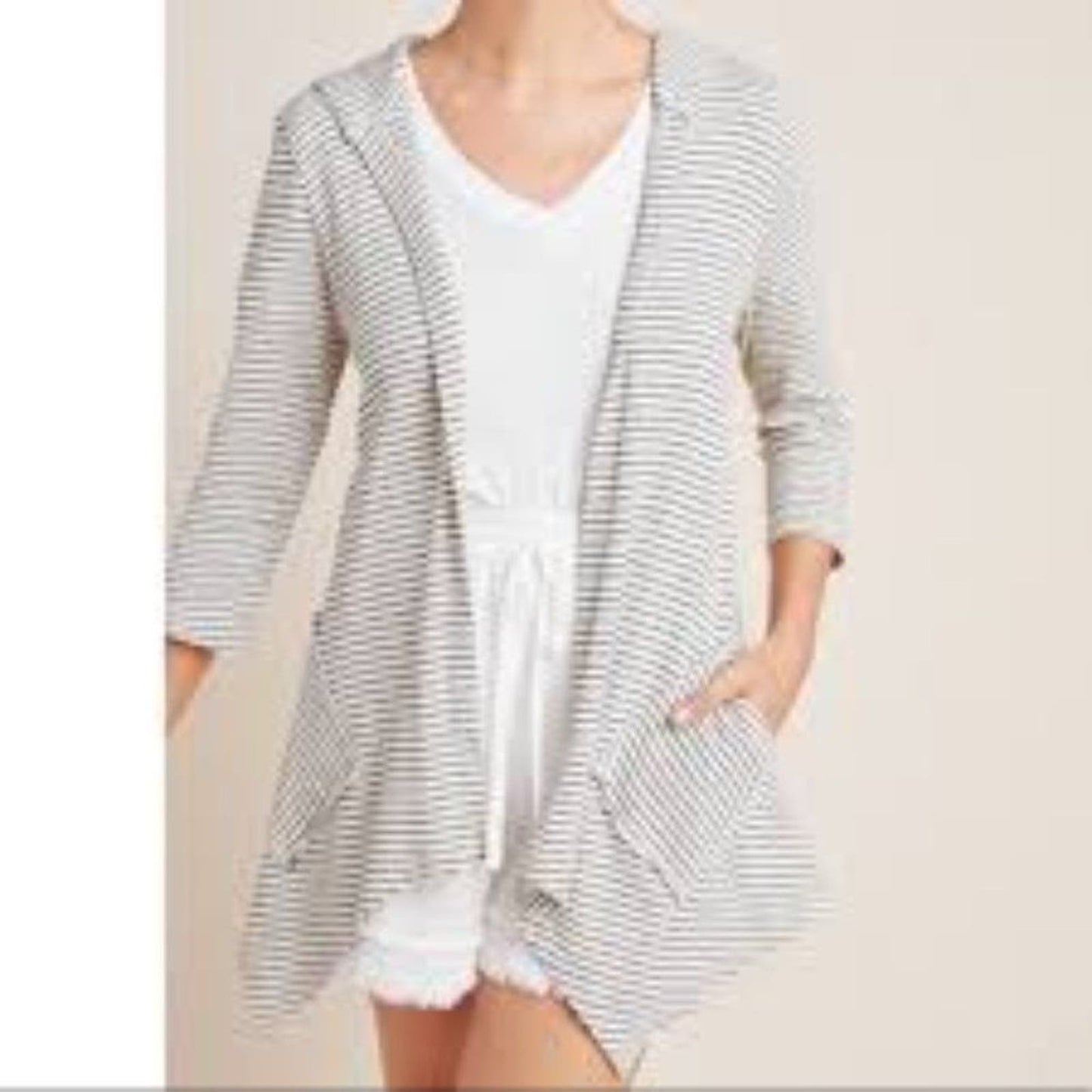 Anthropologie Saturday Sunday Stripe Hooded Cardigan Sweater Women's