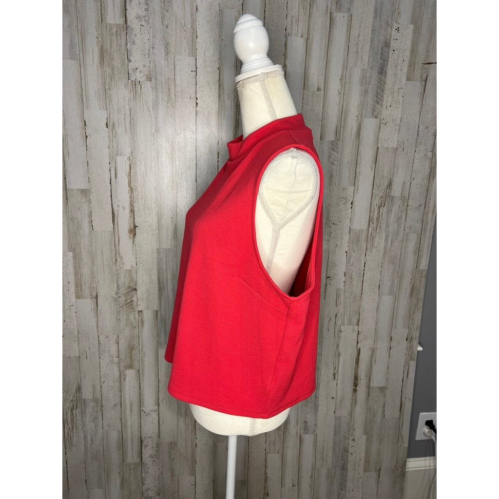 Express Women's XL Red Mock Neck Sleeveless Tank Top Casual Spring