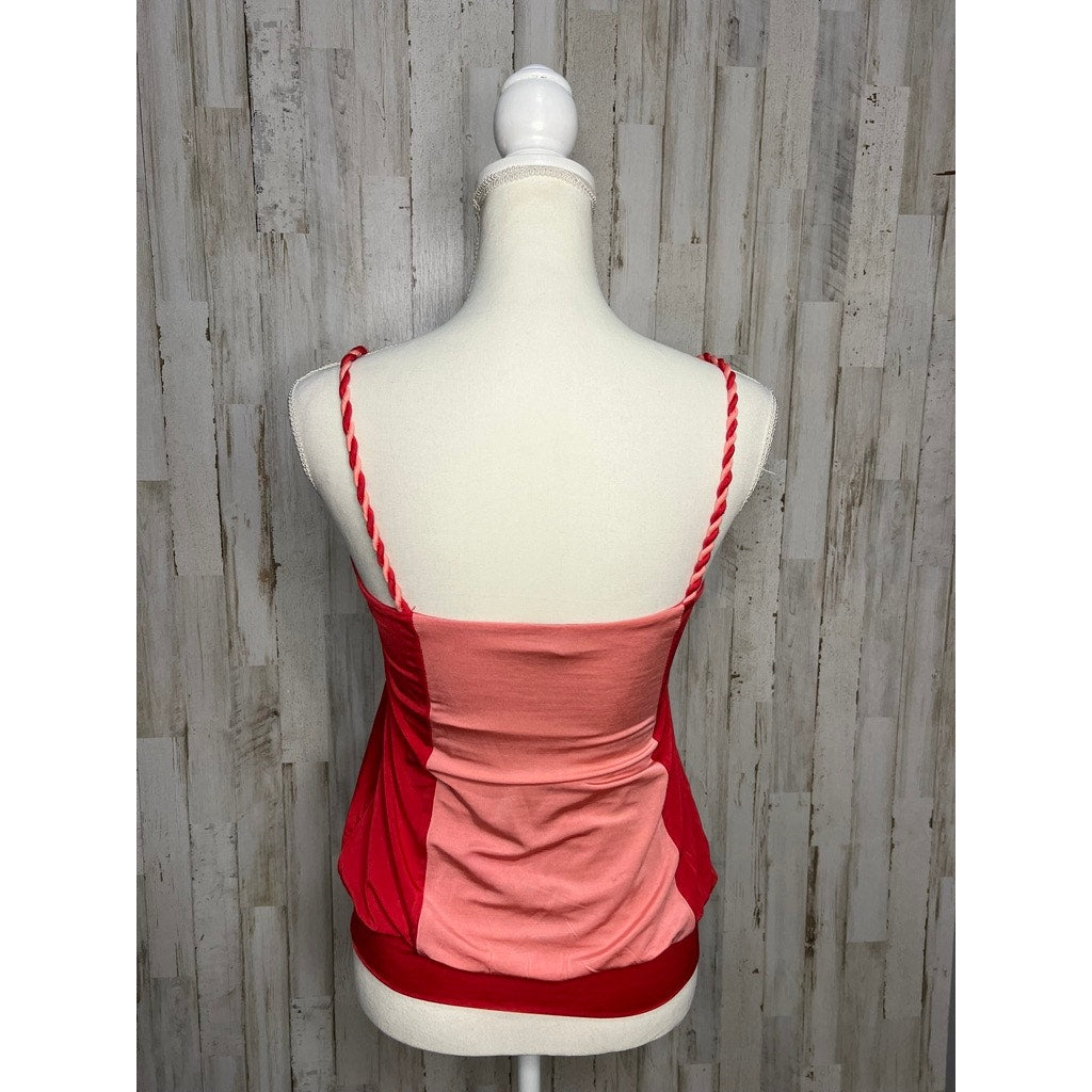 Bebe XS Red Camisole Tank Top Braided Straps Summer Casual