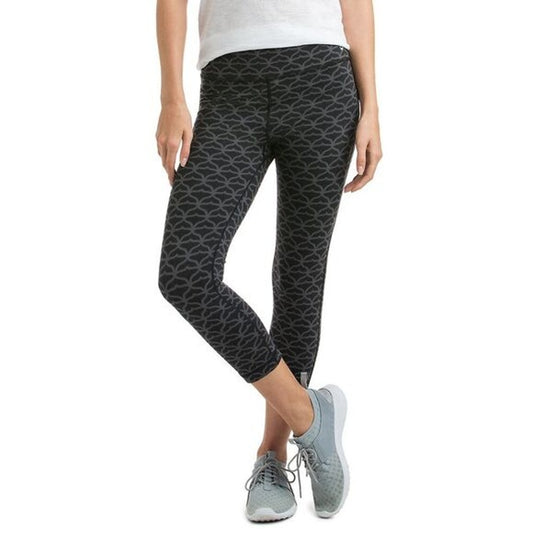 Vineyard Vines Womens Medium Cropped Performance Leggings Black Whale Tail Print