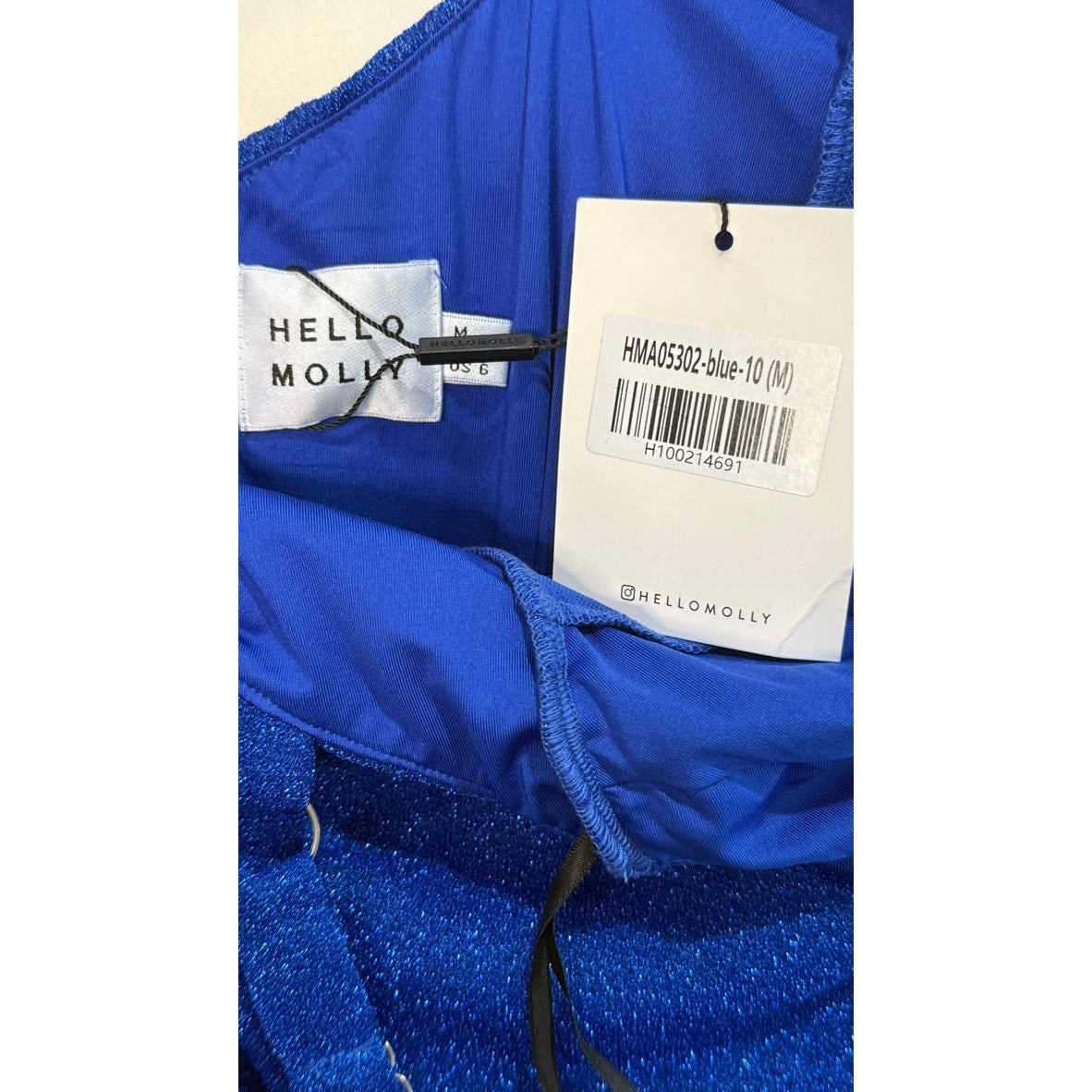 NWT Hello Molly Women's Blue Glitter Formal Long Dress Size 6