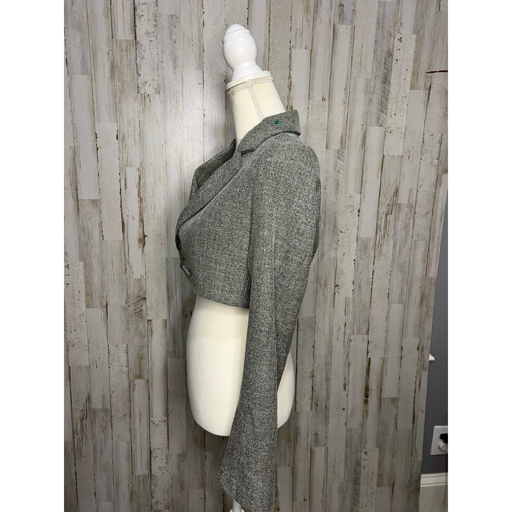 House of Harlow 1960 Women's XS Gray Cropped Tweed Jacket