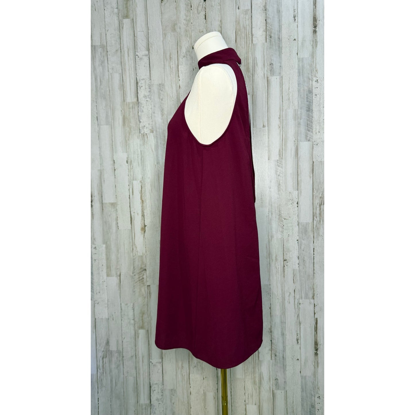 Show Me Your MuMu Women's Choker Shift Dress Burgundy Size Small Casual