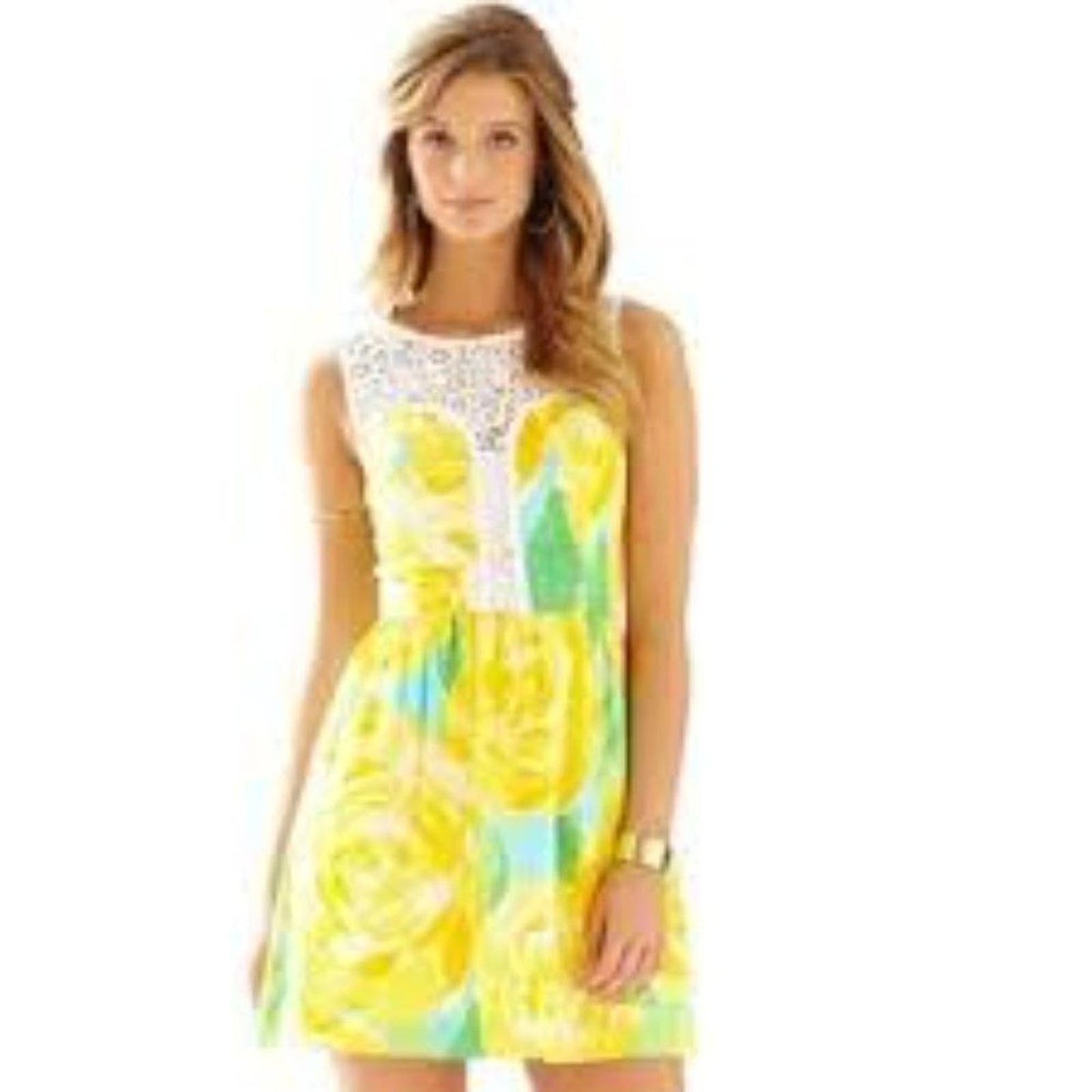 Lilly Pulitzer Reagan Dress Yellow Sunglow First Impression Sundress Casual Mini