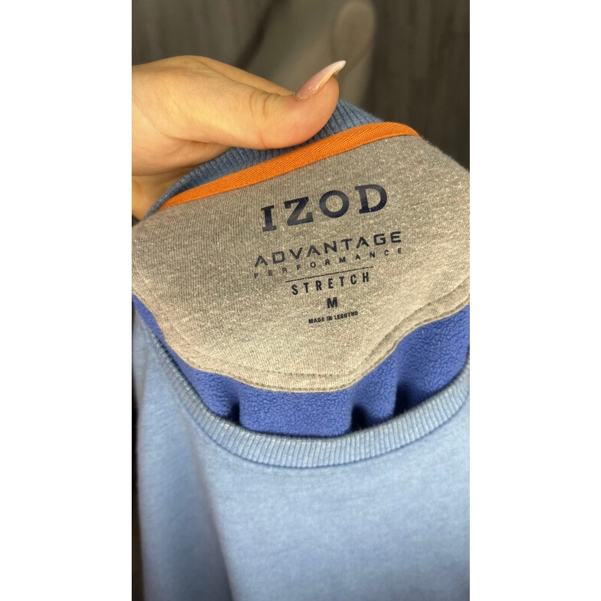 IZOD Men's Performance Stretch Fleece Sweatshirt Light Blue Size Medium