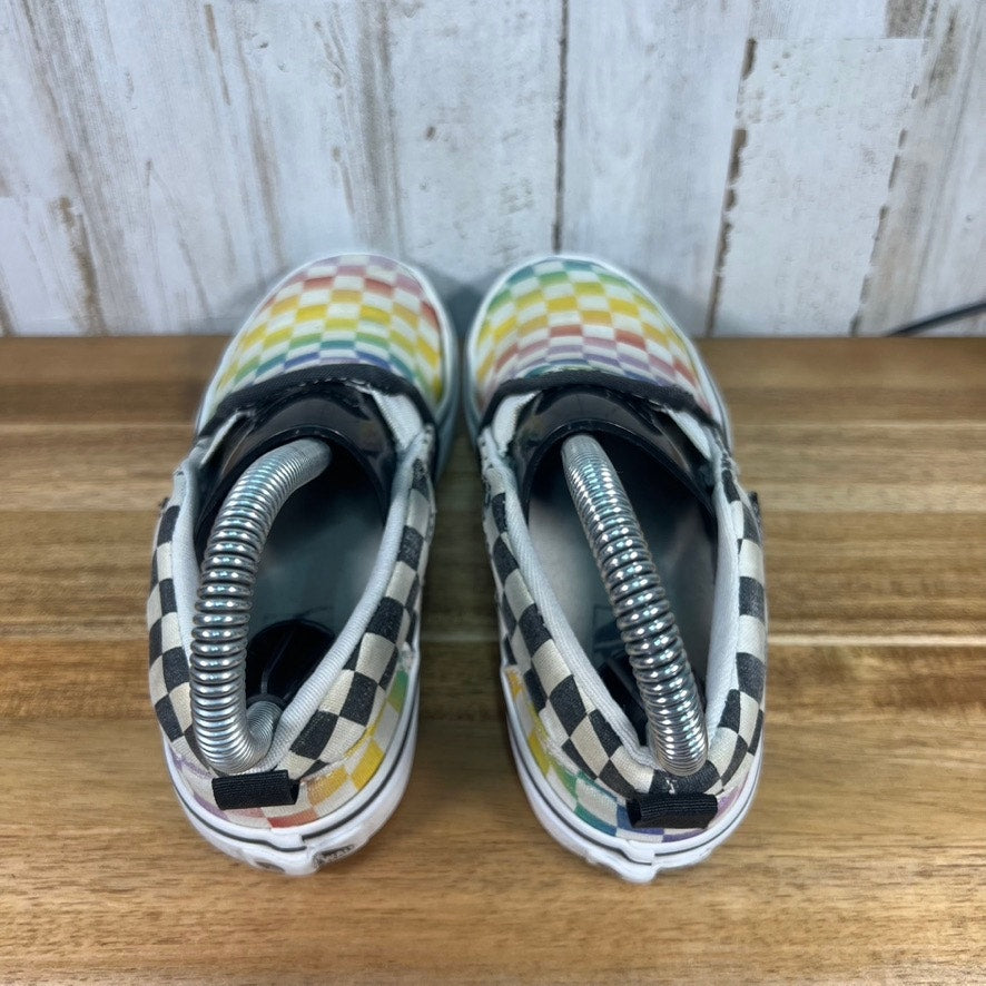 Vans Kids Missy Size 1.0 Rainbow Checkerboard Slip-On Sneakers