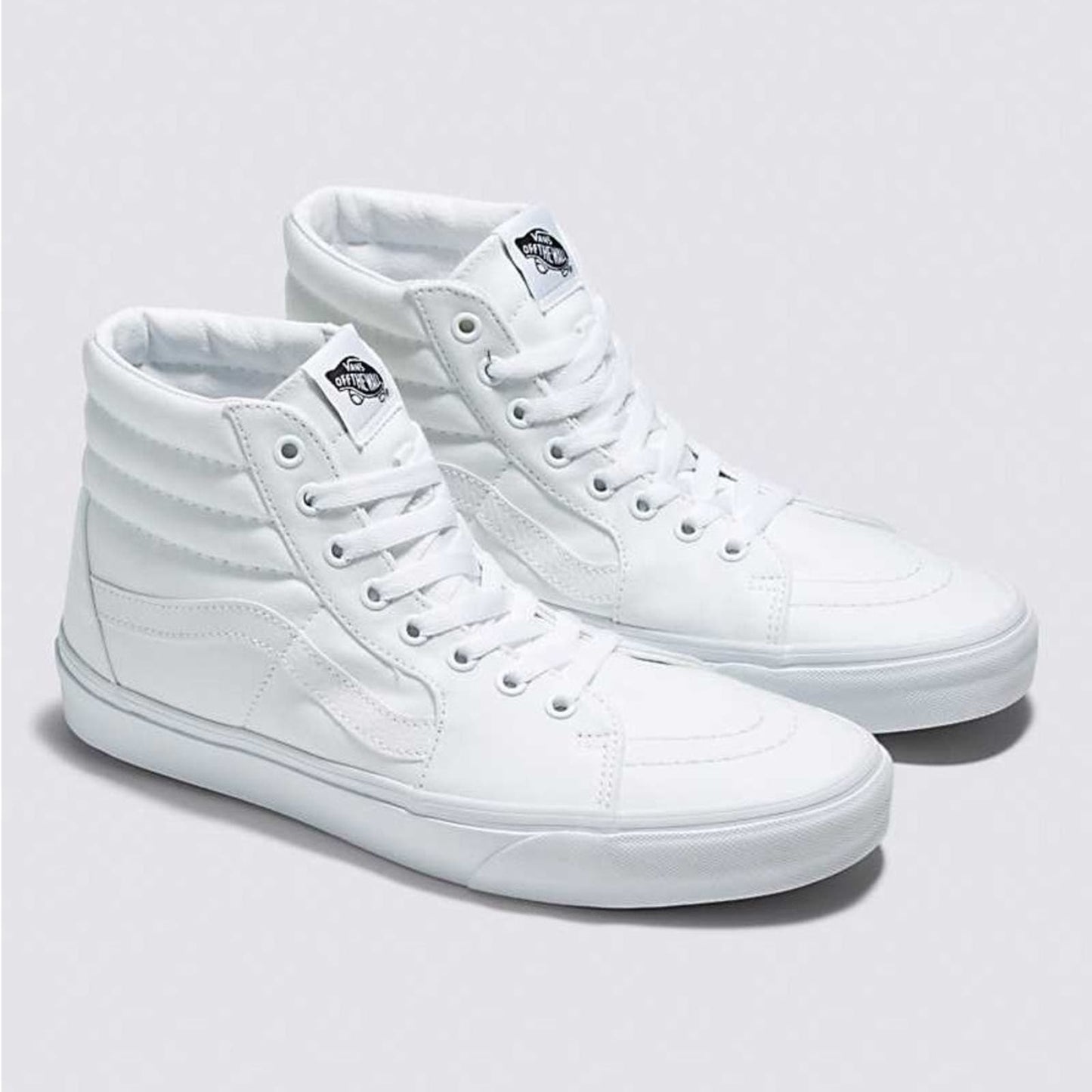 Vans Sk8-Hi Canvas Shoe True White - Youth Size 3.0