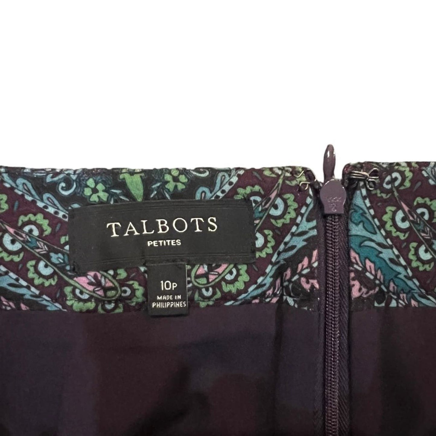 Talbots Women's Size 10P Paisley Knee Length Pencil Skirt