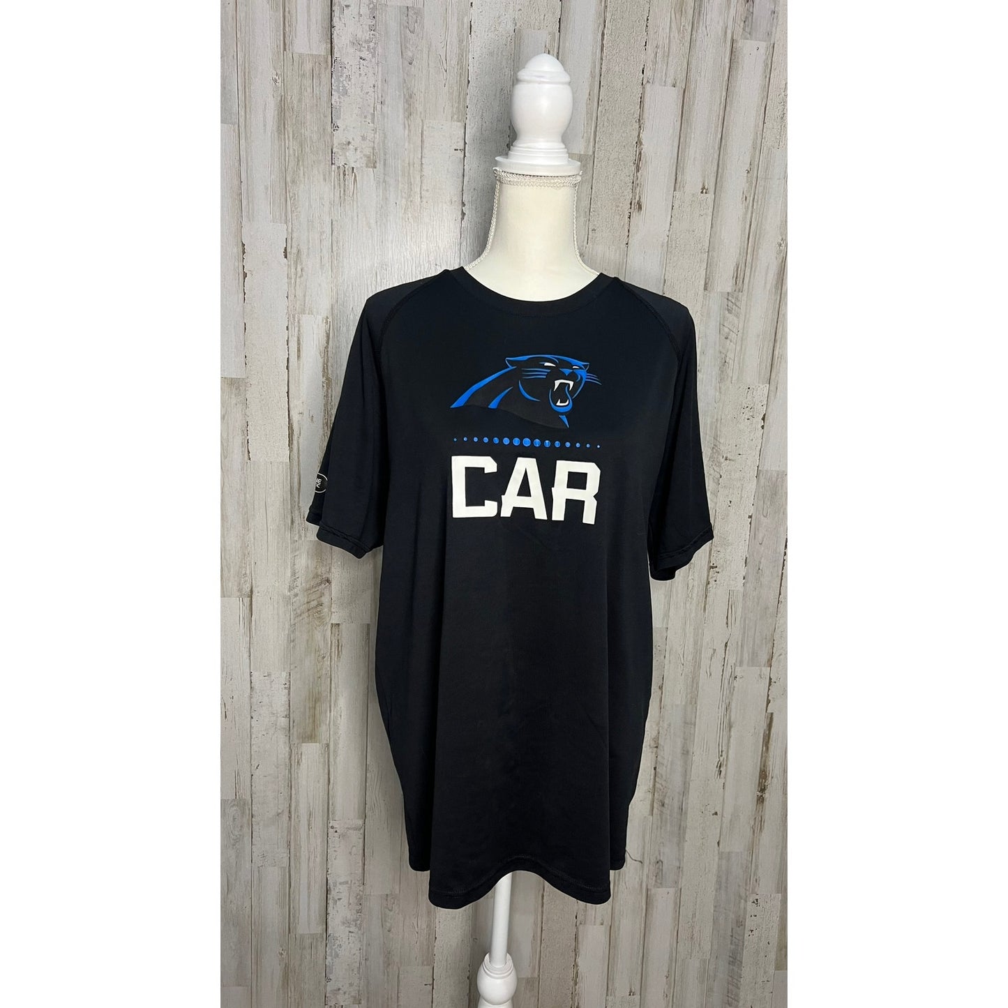 Under Armour Carolina Panthers Men's Large Black T-Shirt Combine Authentic