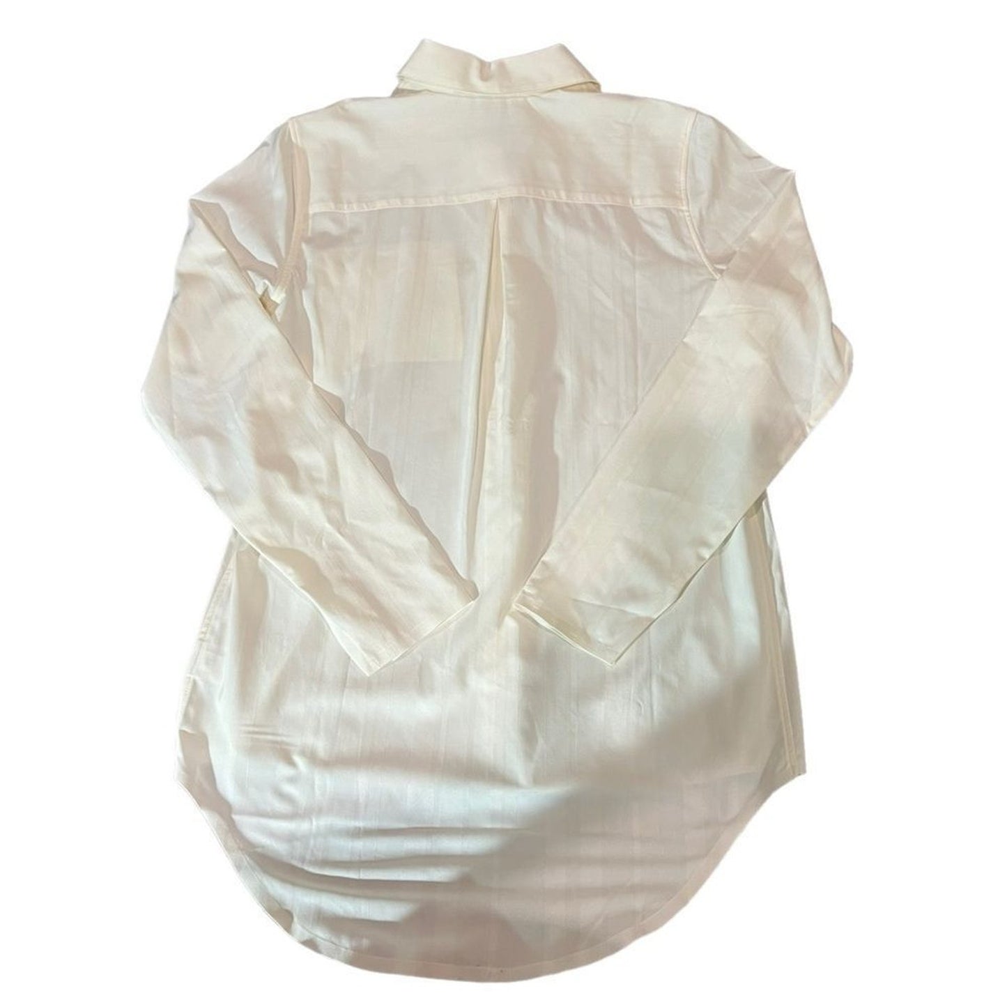 NWT Athleta Urbanite Textured Top Womens XS Ivory Button Front Long Sleeve