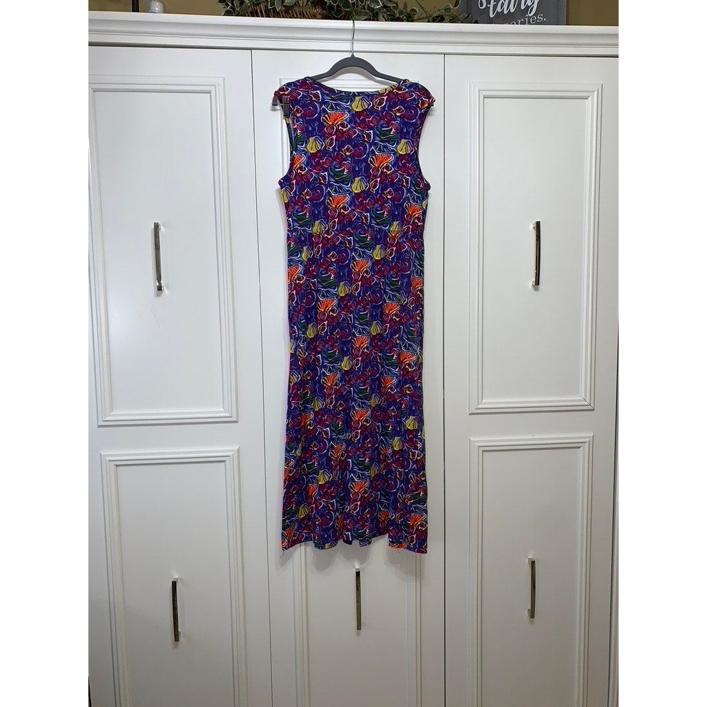 Bechamel Women's Sleeveless Maxi Dress Medium Bold Floral Print Multicolor