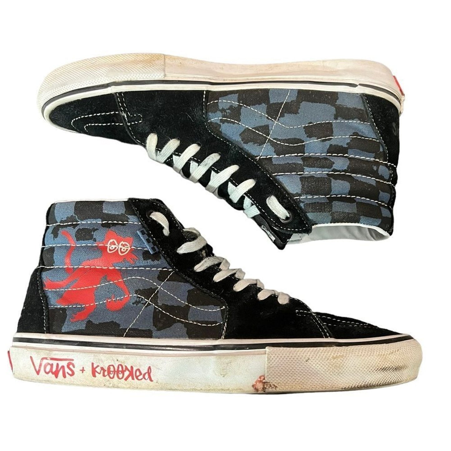 Vans x Krooked Skate Sk8-Hi Camo High Top Skate Shoes Men's Size 10