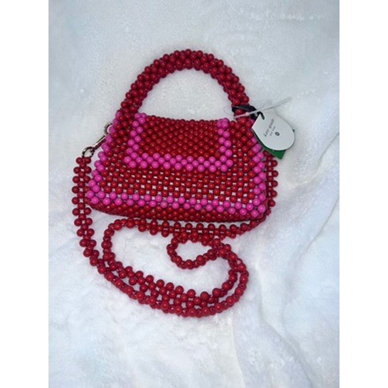 NWT Kate Spade x Target Women's Red & Pink Beaded Shoulder Bag Casual