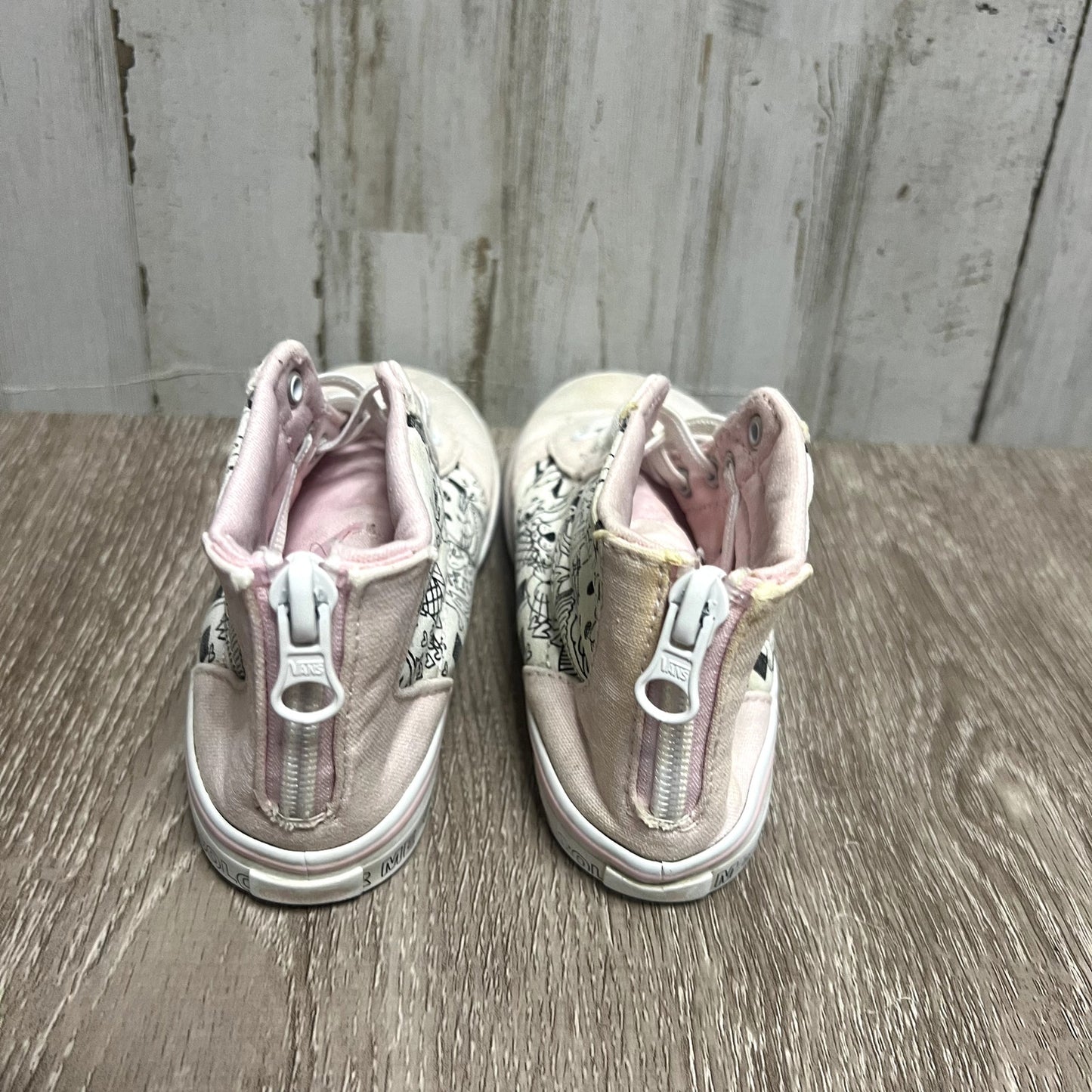 Vans Color Me High Top Sneakers Pink Toddler Size 10 Playful Print