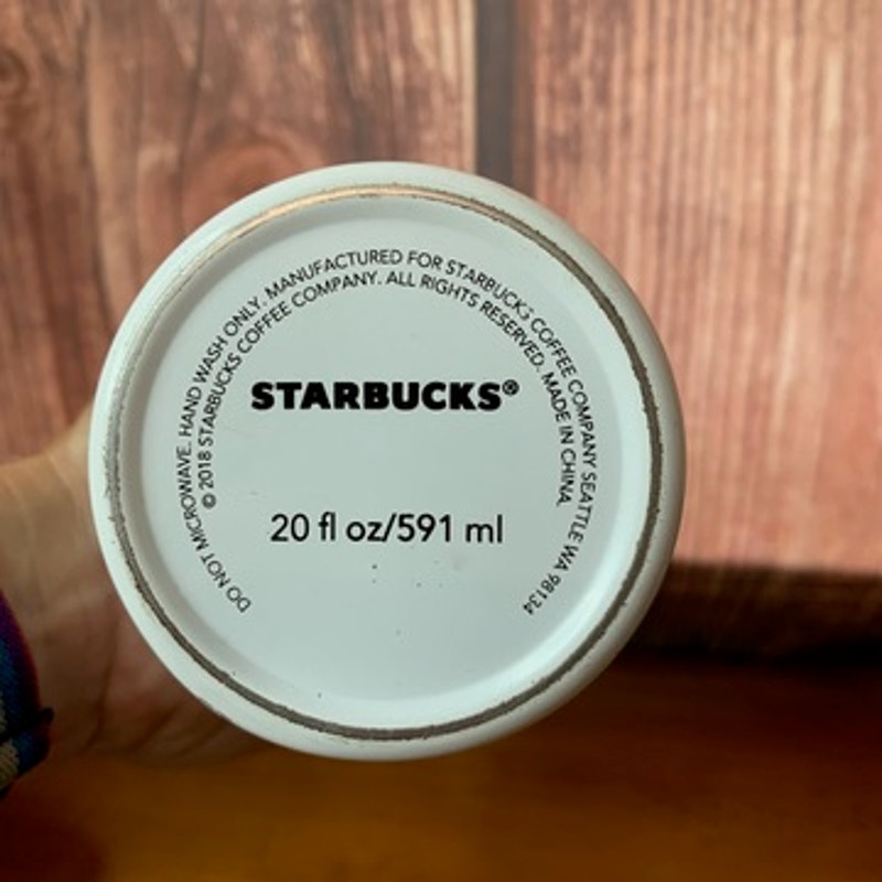 Starbucks Tumbler White 20 fl oz Black Siren Logo Slide Lid