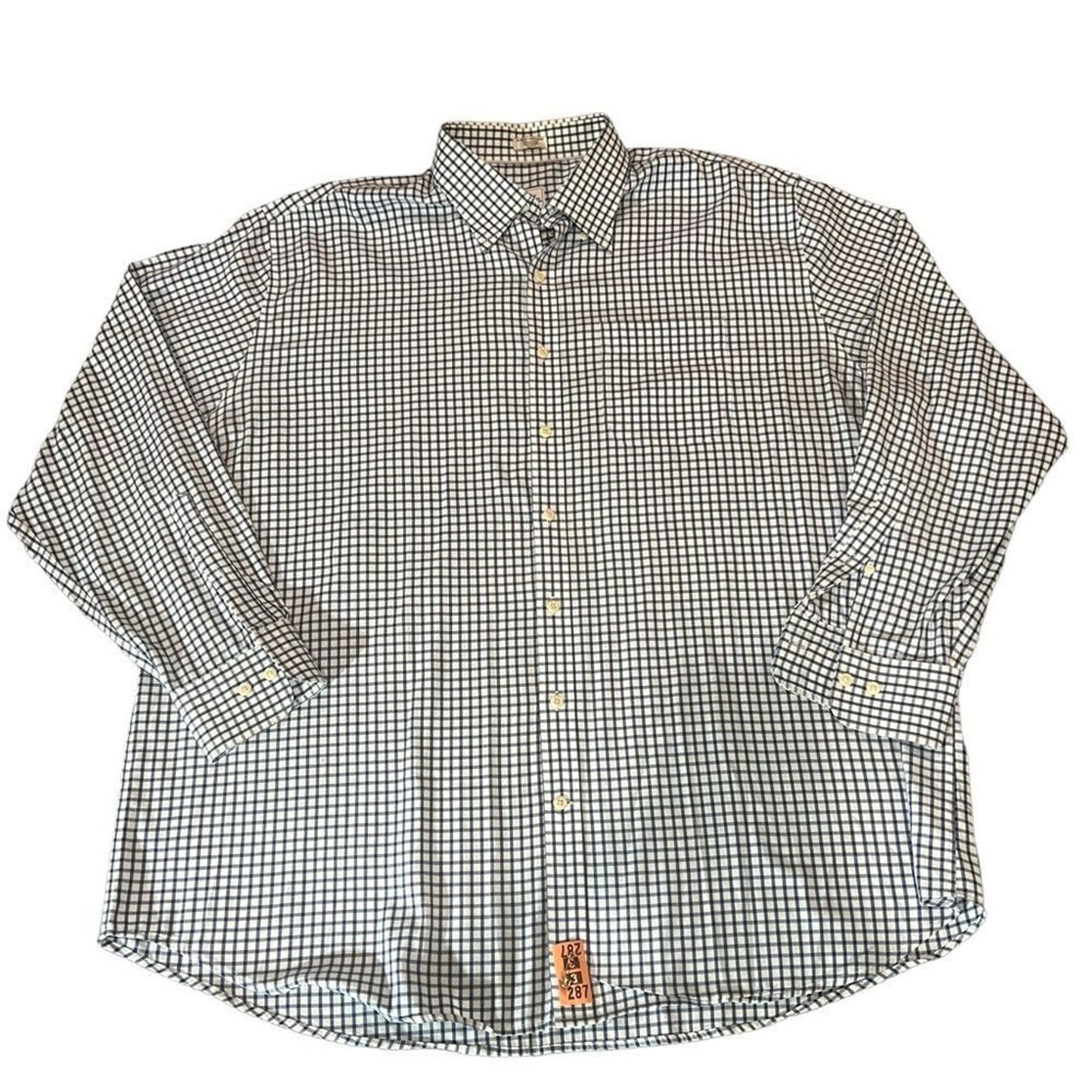 Peter Millar Button-Down Shirt Men's 2XL Blue/White Check Long Sleeve