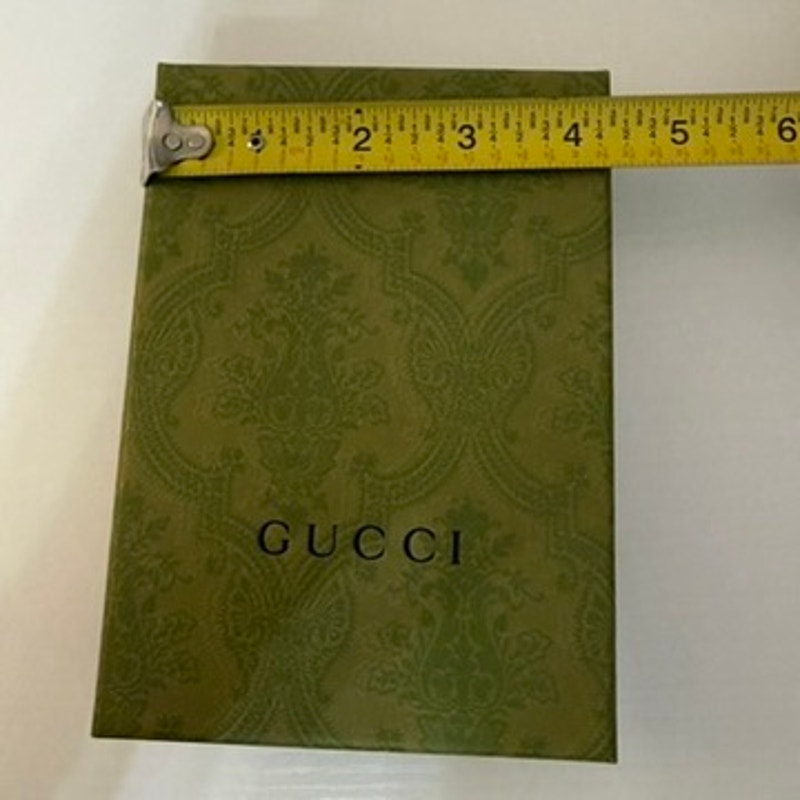 Gucci Green Damask Logo Gift Box Storage Keepsake Box w/ Lid 6.5x4.75 in