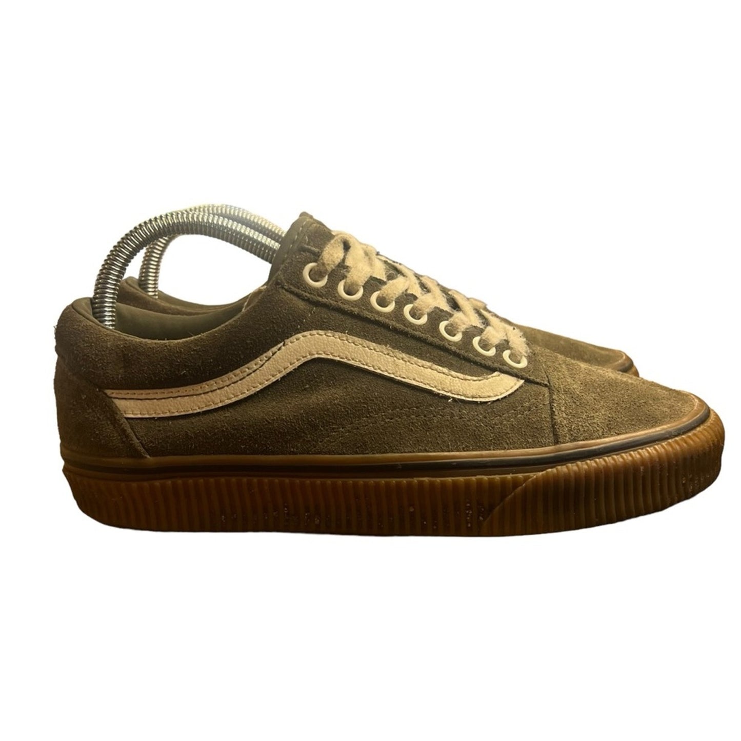 Vans Old Skool Skate Shoes Olive Green/White Gum Sole Low Top Men's 6.5