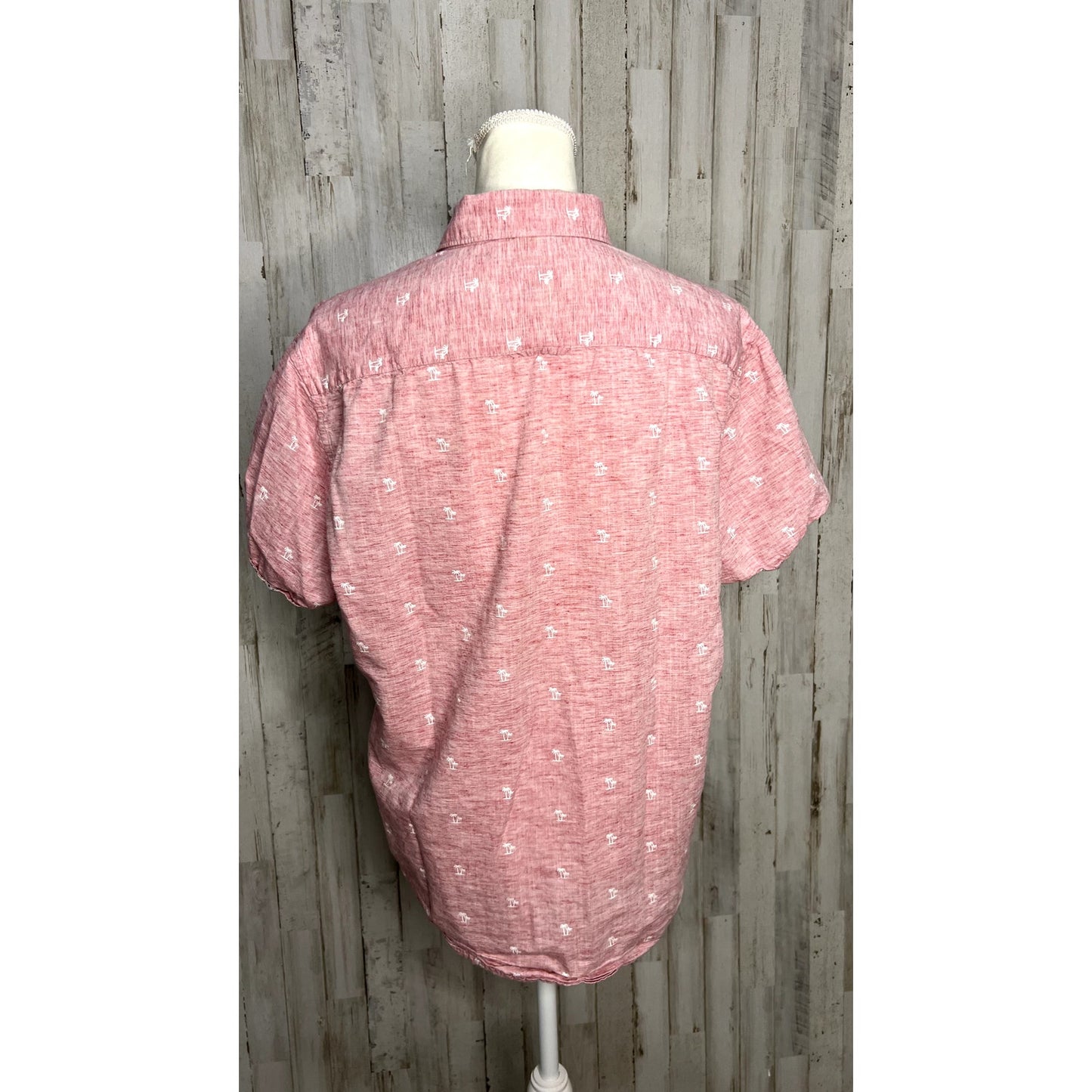 Denim & Flower Men's Large Pink Short Sleeve Button-Up Shirt