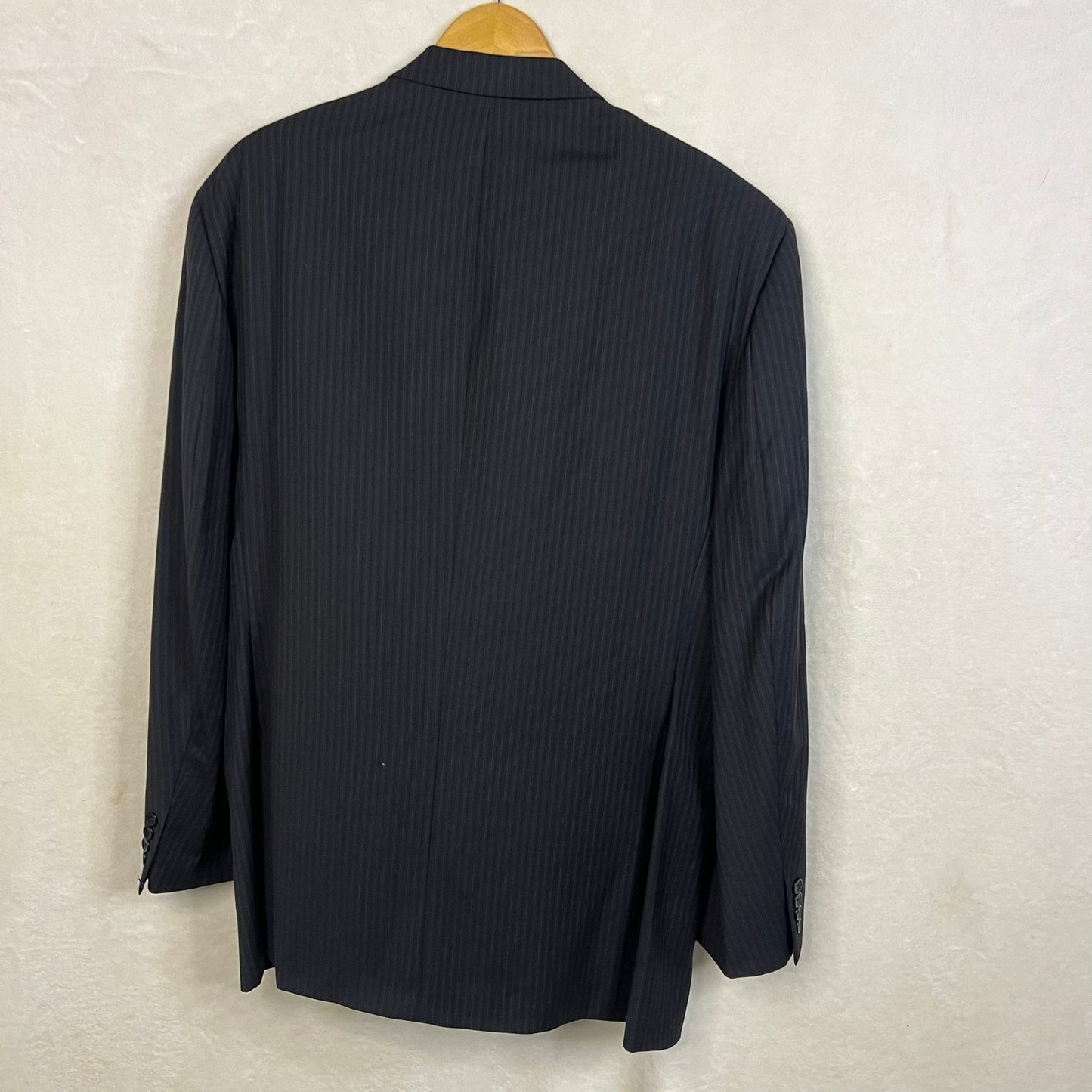 NWT Emanuel Ungaro Men's Size 48 Long 42W Black Pinstriped Wool Blazer