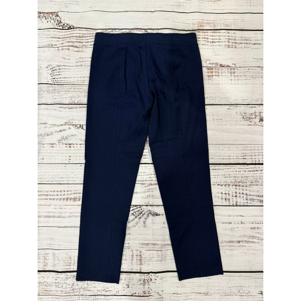 Lulu-B Women's Navy Blue Pull-On Straight Pants Size Medium Casual Stretchy