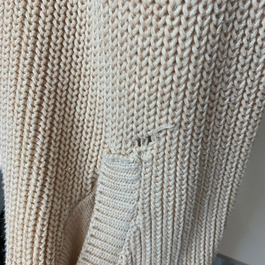Ms. Maggie Cardigan Sweater Womens M Pink Hooded Cable Knit
